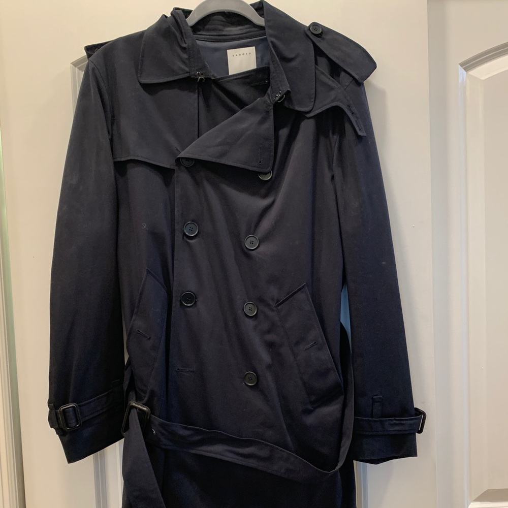 Sandro Paris black rain coat